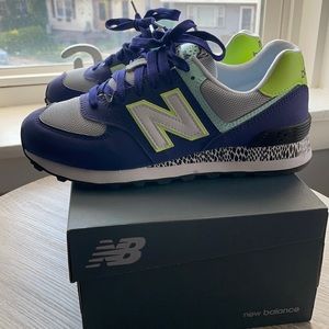 Blue with neon green